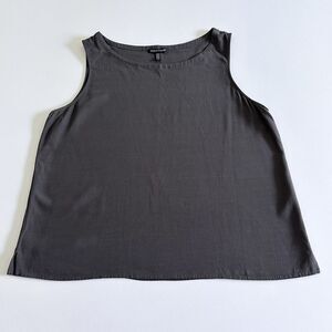 Eileen Fisher Tank Top Womens L Gray Sleeveless Lyocell Viscose Minimalist